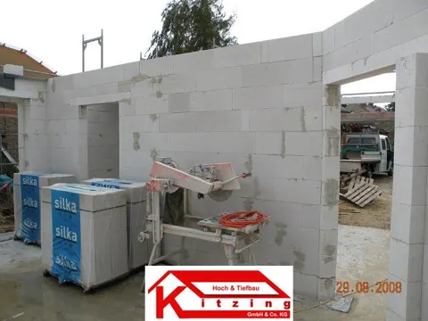 Baustelle einrichten & Erdgeschoss mauern, Foto 6